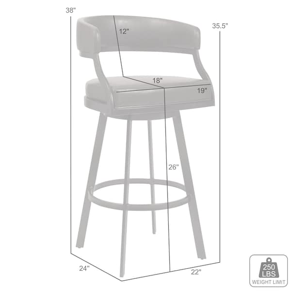 Armen Living Dione 26" Counter Height Barstool in Auburn Bay and Brown Faux Leather - 721535746927