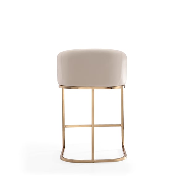 Manhattan Comfort Louvre Counter Stool in Cream and Titanium Gold - CS009-CR