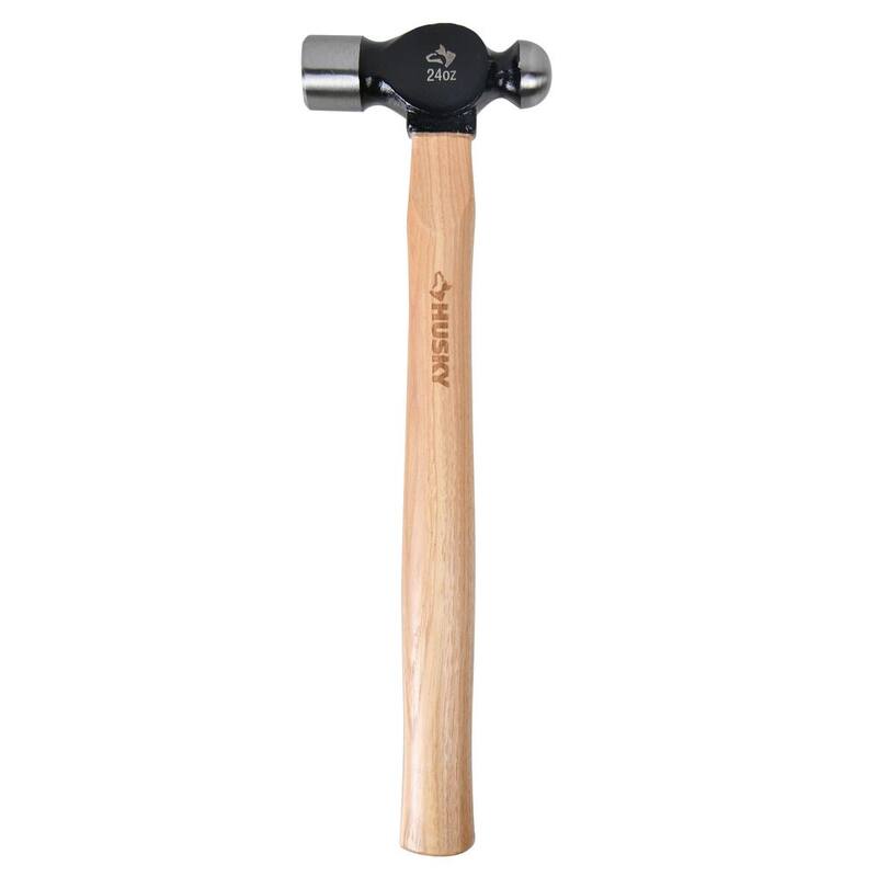 Husky 24 oz. Ball Peen Hammer with 13.2 in. Hickory Handle ​​ - SUO-003