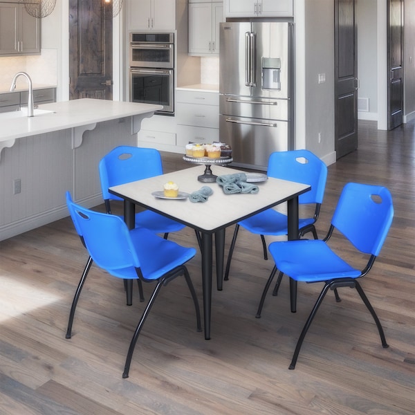 Regency Kahlo Square Table & Chair Sets, 42 W, 42 L, 29 H, Wood, Metal, Plastic Top, Maple - TPL4242PLBK47BE