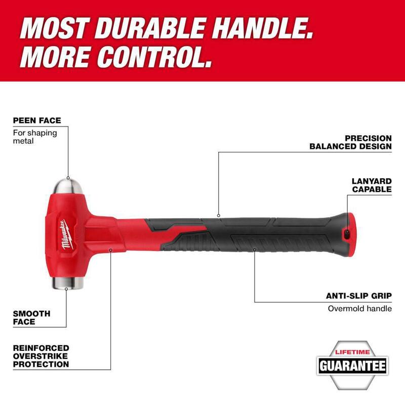 Milwaukee 16 oz. Dead Blow Ball Peen Hammer - 48-22-9140