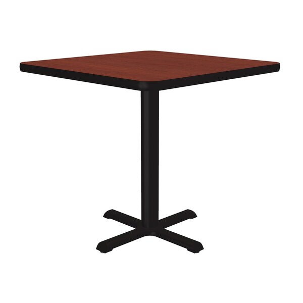 Correll Square Cafe Bistro and Breakroom Pedestal Table, 30" W, 30" L, 29" H, High Pressure Laminate Top - BXT30S-21