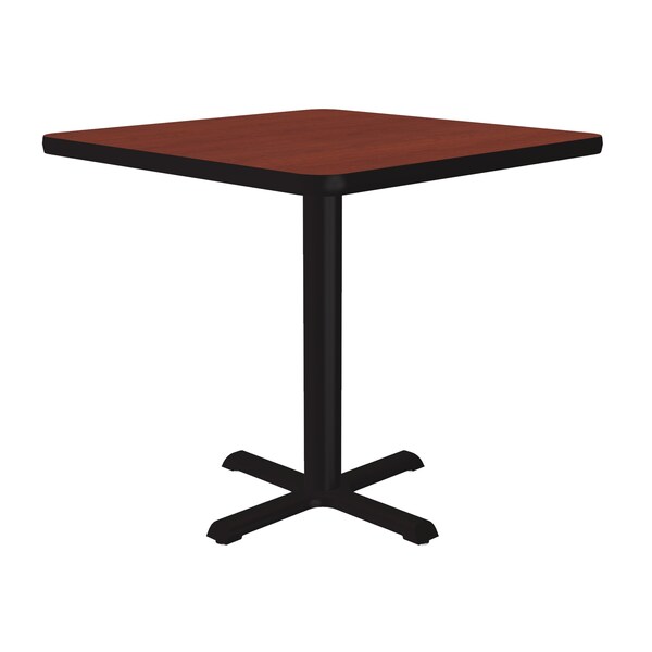 Correll Square Cafe Bistro and Breakroom Pedestal Table, 30" W, 30" L, 29" H, High Pressure Laminate Top - BXT30S-21