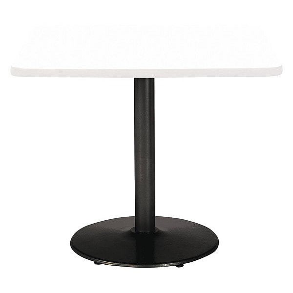 Kfi Square Ped Table, Designer Wh/Black, 42"x42"x29", 42" W, 42" L, 29" (Cafe Height) H, HPL Top - T42SQ-B1922-BK-D354
