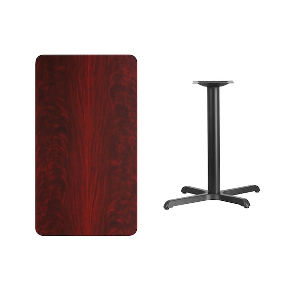 Flash Furniture Rectangle Laminate Table, 24" W, 42" L, 31.125" H, Laminate Top, Wood Grain - XU-MAHTB-2442-T2230-GG