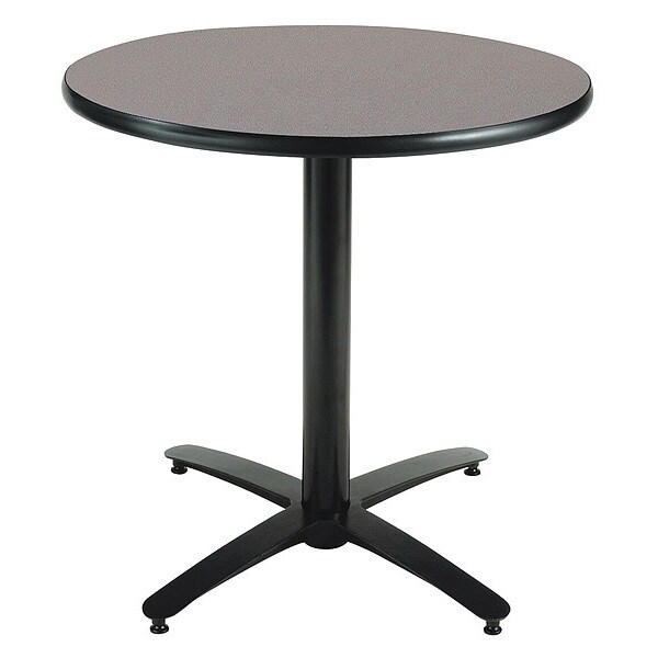 Kfi Round Bistro Table, 42" W, 29" (Cafe Height) H, HPL Top, Graphite Nebula - T42RD-B2125-GPN