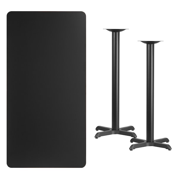Flash Furniture Rectangle Laminate Table Top, 30" W, 60" L, 43.125" H, Laminate Top, Wood Grain - XU-BLKTB-3060-T2222B-GG