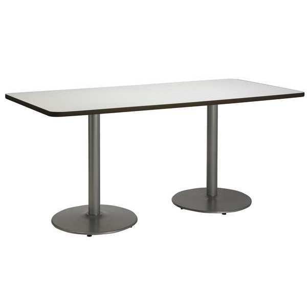 Kfi Rectangle KFI 30" x 72" Conference Table with Crisp Linen Top, Round Silver Base, 72 W, 30 L, 29 H - T3072-B1917-SL-CL