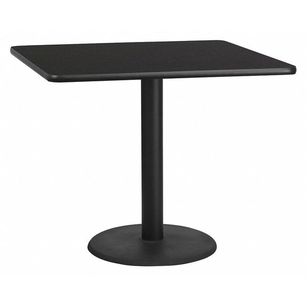 Flash Furniture Square Laminate Table, 42" W, 42" L, 31.125" H, Laminate Top, Wood Grain - XU-BLKTB-4242-TR24-GG