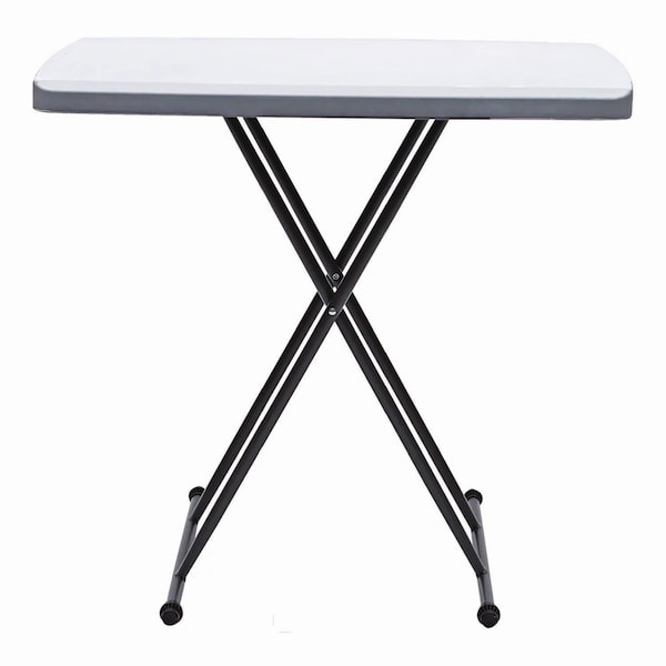 Iceberg Rectangle Folding Table, 30" W, 20" L, 25" to 28" H, Platinum/Gray Top - 65490