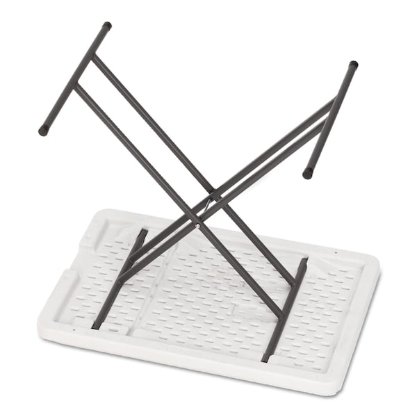 Iceberg Rectangle Folding Table, 30" W, 20" L, 25" to 28" H, Platinum/Gray Top - 65490