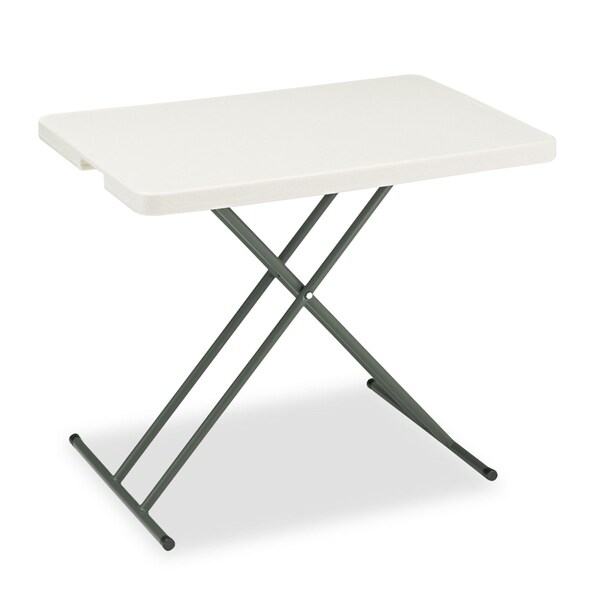 Iceberg Rectangle Folding Table, 30" W, 20" L, 25" to 28" H, Platinum/Gray Top - 65490