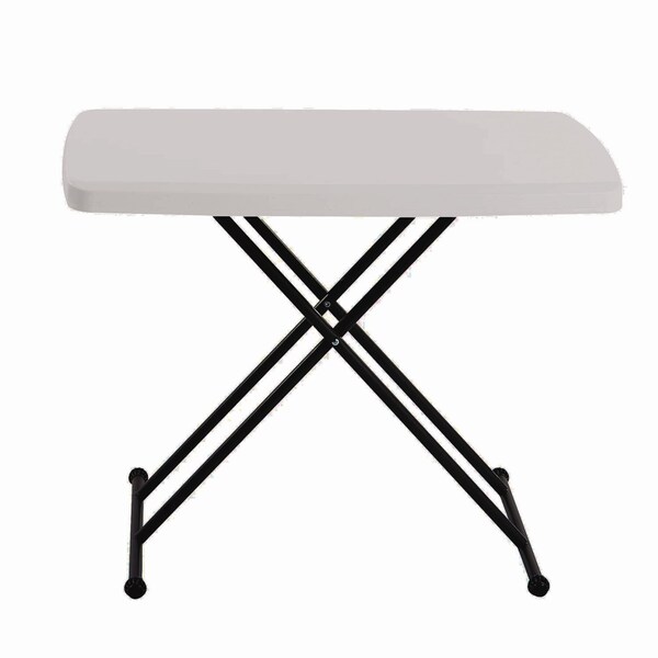 Iceberg Rectangle Folding Table, 30" W, 20" L, 25" to 28" H, Platinum/Gray Top - 65490
