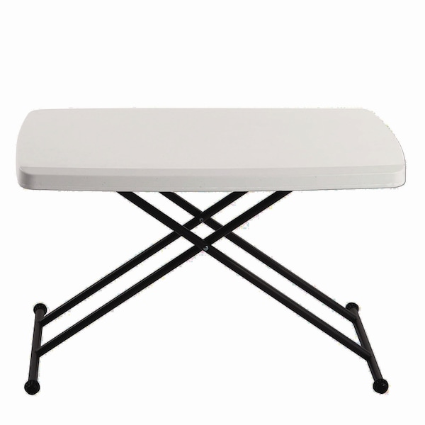 Iceberg Rectangle Folding Table, 30" W, 20" L, 25" to 28" H, Platinum/Gray Top - 65490