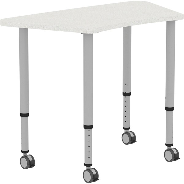 Lorell Trapezoid Lorell Height-adjustable Trapezoid Table, 23.62 W, 48 L, 33.62 H, Laminate Top, Grey - 69583