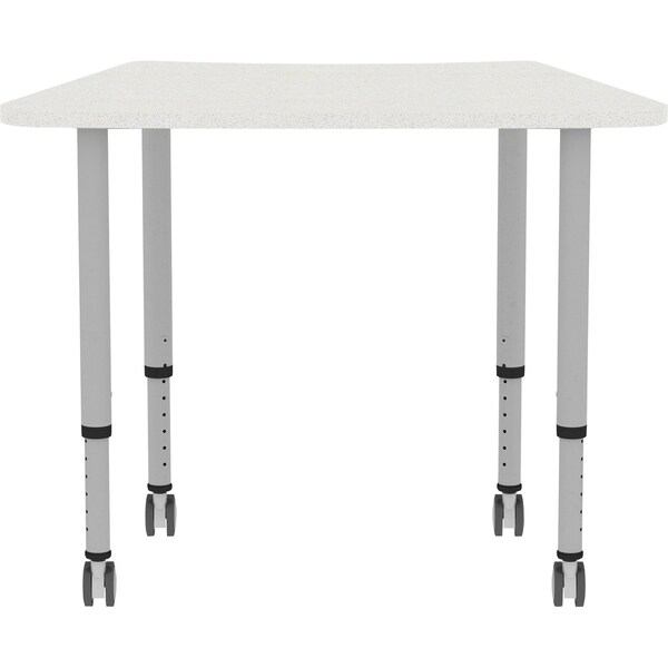 Lorell Trapezoid Lorell Height-adjustable Trapezoid Table, 23.62 W, 48 L, 33.62 H, Laminate Top, Grey - 69583