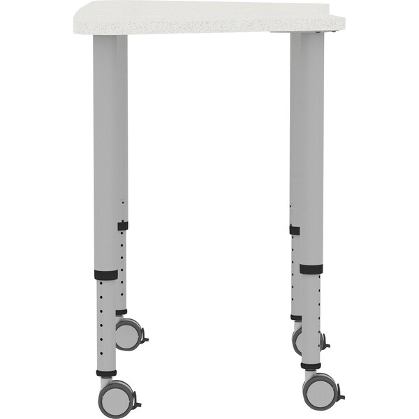 Lorell Trapezoid Lorell Height-adjustable Trapezoid Table, 23.62 W, 48 L, 33.62 H, Laminate Top, Grey - 69583