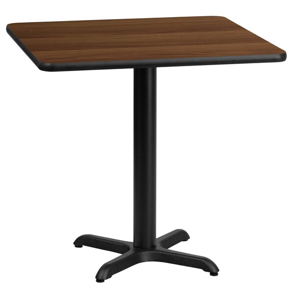 Flash Furniture Square Laminate Table, 24" W, 24" L, 31.125" H, Laminate Top, Wood Grain - XU-WALTB-2424-T2222-GG