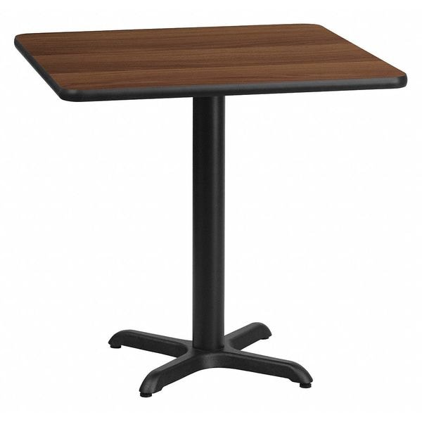 Flash Furniture Square Laminate Table, 24" W, 24" L, 31.125" H, Laminate Top, Wood Grain - XU-WALTB-2424-T2222-GG