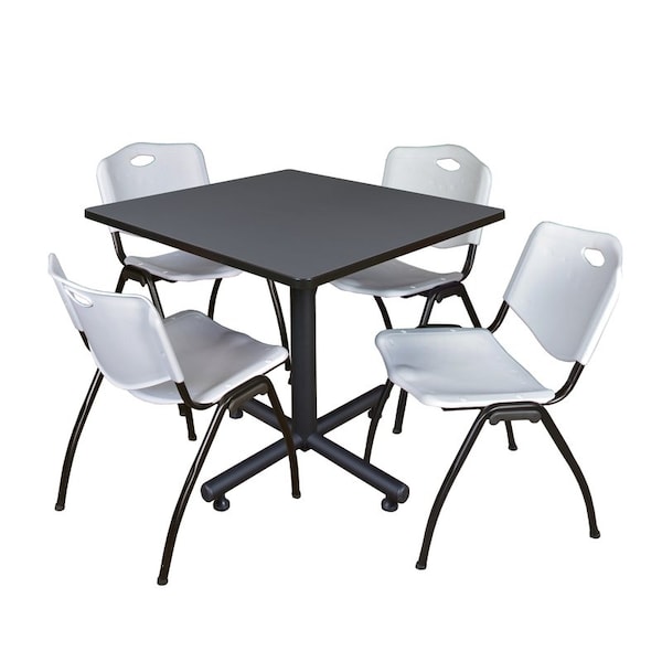 Kobe Square Breakroom Table, 36" W, 29" H, Gray - TKB3636GY47GY