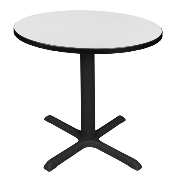 Regency Cain Square & Round Tables, 30 W, 30 L, 29 H, Wood, Metal Top, White - TB30RNDWH