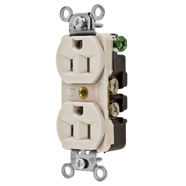 Hubbell Wiring Device-Kellems RCPT, DUP SB, HUBPRO, 15A 125V, SM, LA - 5262LA