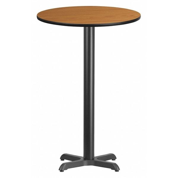 Flash Furniture Round Natural Laminate Table, 24" W, 24" L, 43.125" H, Natural - XU-RD-24-NATTB-T2222B-GG