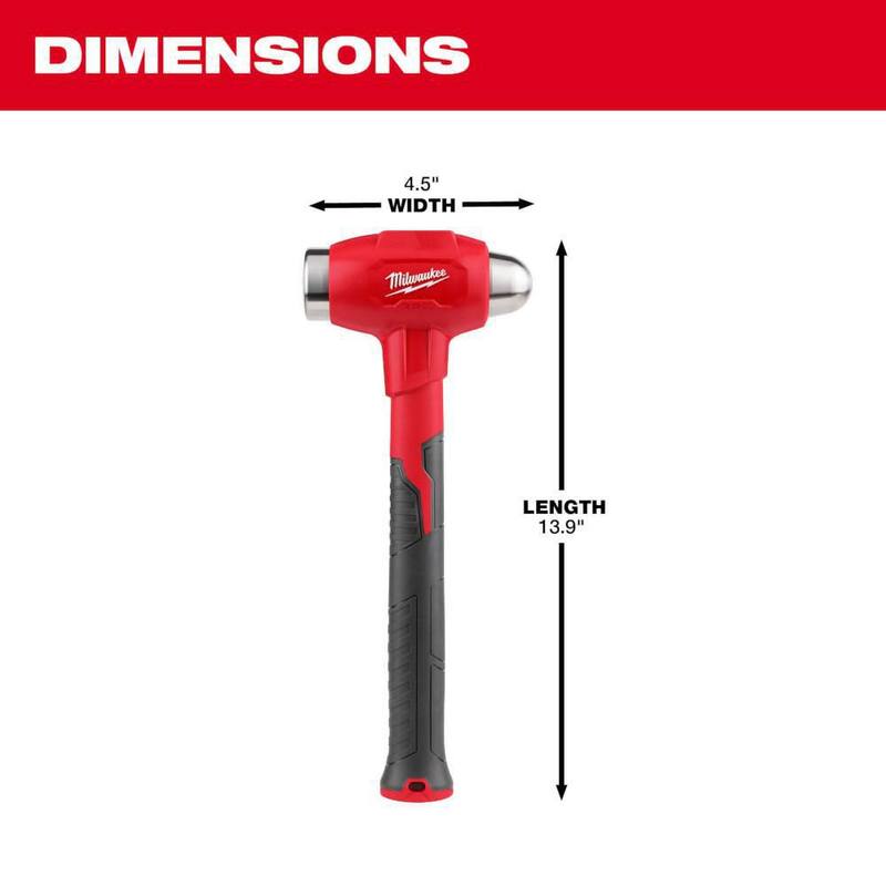 Milwaukee 32 oz. Dead Blow Ball Peen Hammer - 48-22-9141