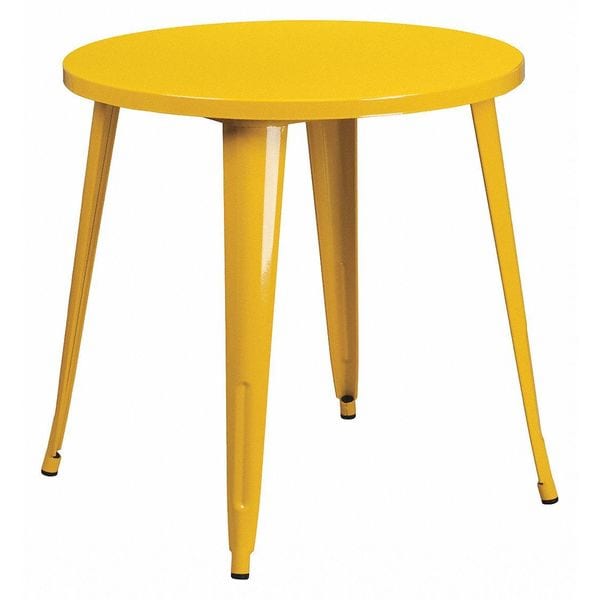 Flash Furniture Round 30" W, 30" L, 29.5" H, Metal Top, Yellow - CH-51090-29-YL-GG