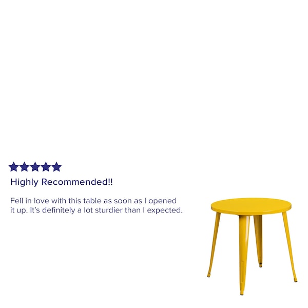 Flash Furniture Round 30" W, 30" L, 29.5" H, Metal Top, Yellow - CH-51090-29-YL-GG