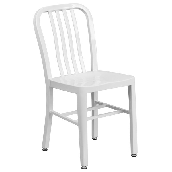 Flash Furniture Round 30" W, 30" L, 29.5" H, Metal Top, White - CH-51090TH-4-18VRT-WH-GG