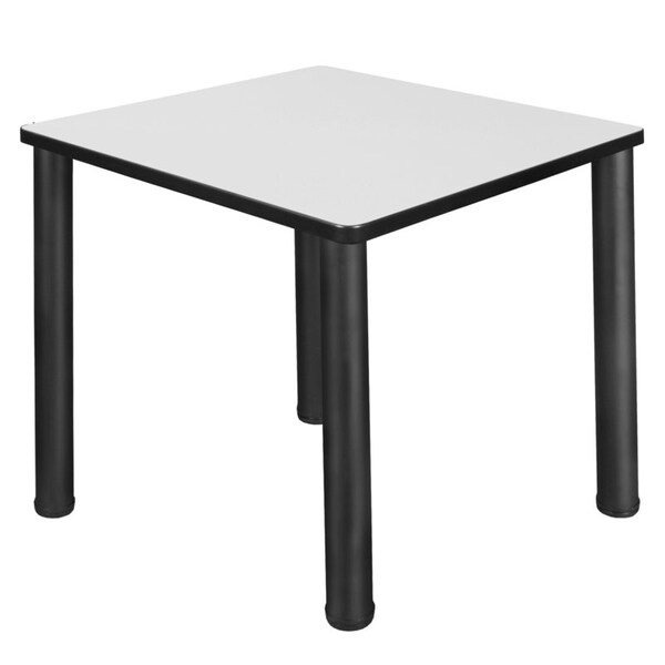 Regency Kee Square & Round Tables, 30 W, 30 L, 29 H, Wood, Metal Top, White - TB3030WHBPBK