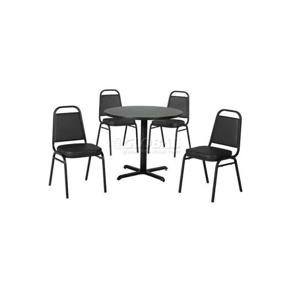 Phoenix Office Furn. Premier Hospitality 36in Round Table & Stack Chair Set, Graphite - 14436RDGH078