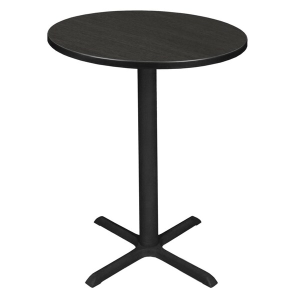 Regency Cain Cafe Tables, 30 W, 30 L, 42 H, Wood, Metal Top, Ash Grey - TCB30RNDAG