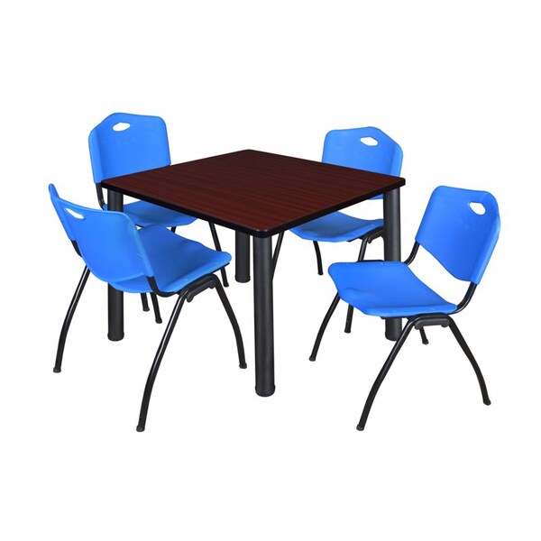 Kee Tables > Breakroom Tables > Kee Square Table & Chair Sets, 36 W, 36 L, 29 H, Wood|Metal|Plastic Top - TB3636MHBPBK47BE