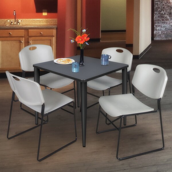 Regency Kahlo Square Table & Chair Sets, 36 W, 36 L, 29 H, Wood, Metal, Polypropylene Top, Grey - TPL3636GYBK44GY