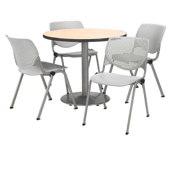 Kfi Round 36 W, 36 L, 29 H, Laminate Top, Natural - T36RD-B1922SL-NA-2300-P13