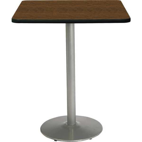 Kfi Square Bistro Table, 42" W, 42" (Bar Height) H, Laminate Top, Walnut - T42SQ-B1922-SL-WL-38