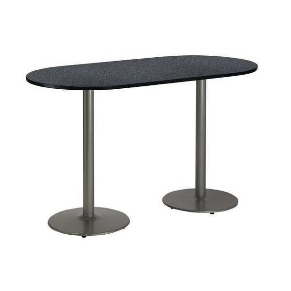 Kfi Racetrack Bistro Table, 72" W, 42" (Bar Height) H, Laminate Top, Graphite Nebula - T3072R-B1917-SL-GRN-38