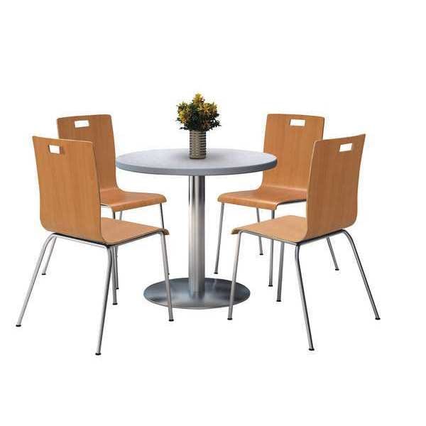 Kfi Round 42 W, 42 L, 29 H, Wood Top, Grey - T42RD-B1922SL-GN-9222CH-NA