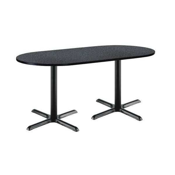 Kfi Racetrack RaceTrack Table, 72" W, 29" (Cafe Height) H, Laminate Top, Graphite Nebula - T3072R-B2015-BK-GRN