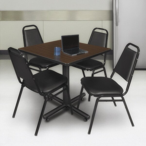 Regency Square Kobe X-Base Breakroom Table, 30 in W, 30 in L, Noble Oak - TKB3030NO