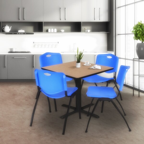 Regency Square Cain Medium X-Base Breakroom Table, 36 in W, 36 in L, Noble Oak - TB3636NO