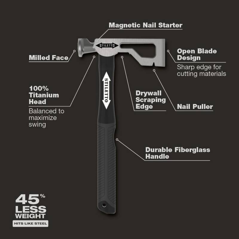 Stiletto 9 oz. Drywall Axe Fiberglass Hammer with 13 in. Handle - DRYAXE9-F
