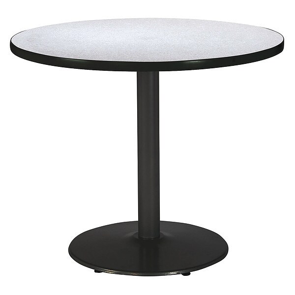 Kfi Round Ped Table, Grey Nebula/Black, 42"Dx29"H, 29" (Cafe Height) H, HPL Top, Gray Nebula - T42RD-B1922-BK-GYN
