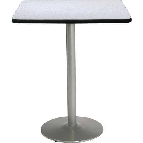 Kfi Square Bistro Table, 42" W, 42" (Bar Height) H, Laminate Top, Gray Nebula - T42SQ-B1922-SL-GYN-38