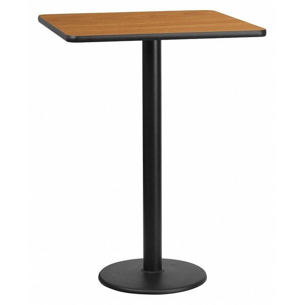 Flash Furniture Square Natural Laminate Table, 30" W, 30" L, 43.125" H, Laminate Top, Wood Grain - XU-NATTB-3030-TR18B-GG