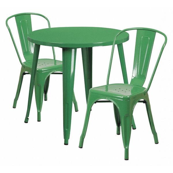 Flash Furniture Green Metal Set, 30RD - CH-51090TH-2-18CAFE-GN-GG