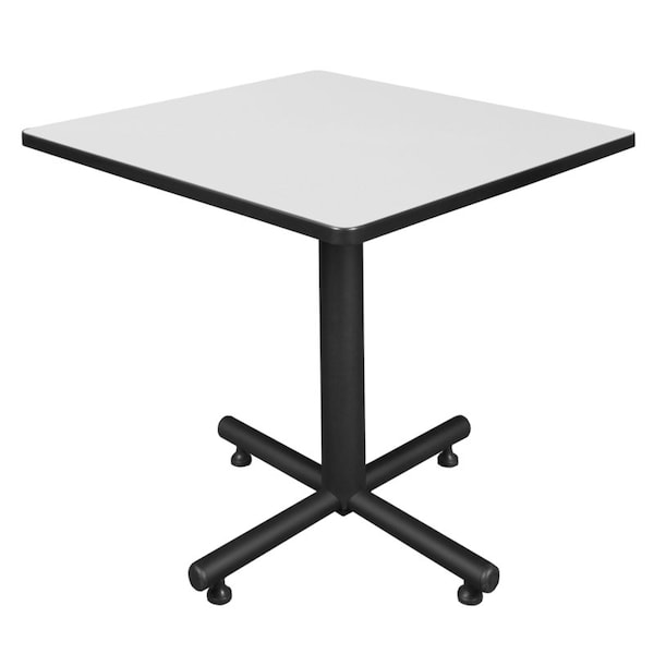 Regency Kobe Square & Round Tables, 30 W, 30 L, 29 H, Wood, Metal Top, White - TKB3030WH