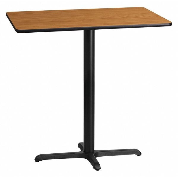 Flash Furniture Rectangle Natural Laminate Table, 24" W, 42" L, 43.125" H, Laminate Top, Wood Grain - XU-NATTB-2442-T2230B-GG